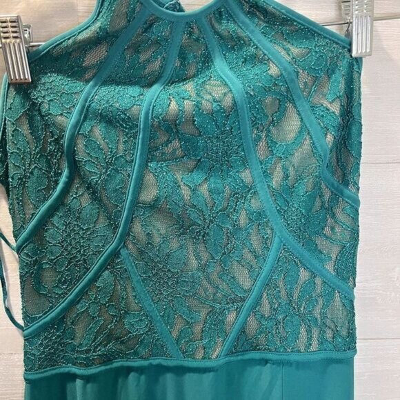 Womens Slitted Floral Sleeveless Halter Full-Length Formal‎ Pencil Dress - Picture 5 of 8